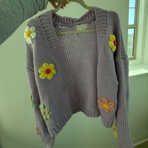 Purple Floral Cardigan